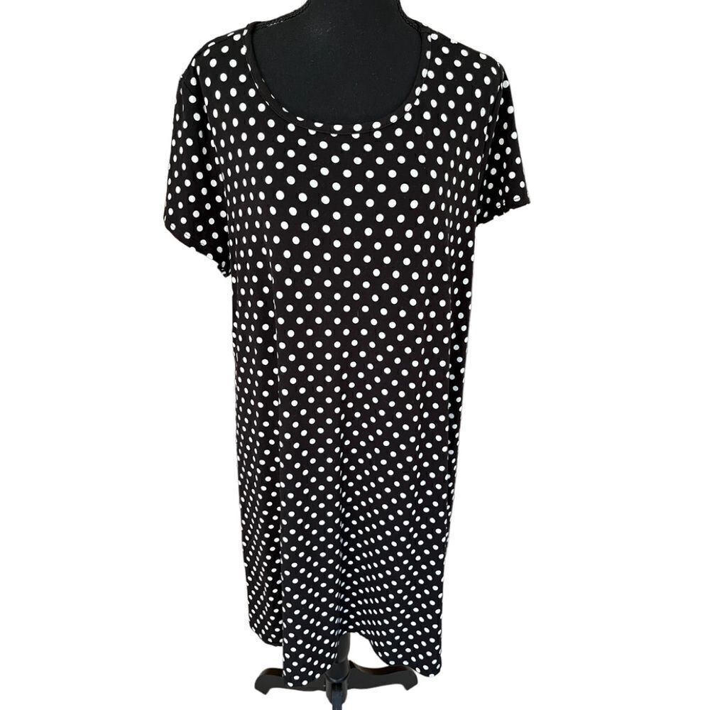 Jamie & Layla Plus Short Sleeve Polka Dot Dress Black/white
